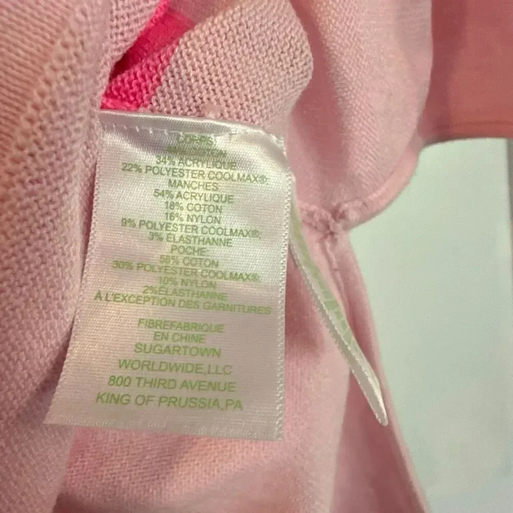Lilly Pulitzer Westwood colorblock the detail pink sweater small